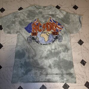 AC/DC 1982 "We Salute You" Tie-Dye Graphic T-Shirt Green Men's M